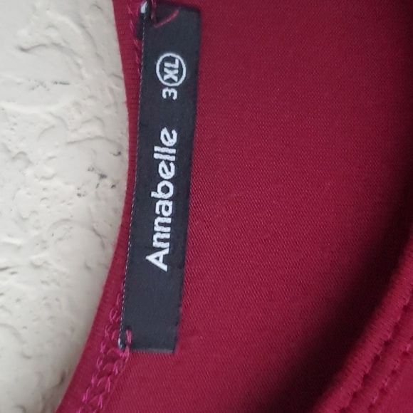 Annabelle Womens maroon 3/4 Sleeves Round Neck Pullover Mini Dress Size 3XL - Picture 2 of 6